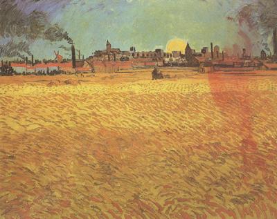 Vincent Van Gogh Sunset:Wheat Fields near Arles (nn04) China oil painting art